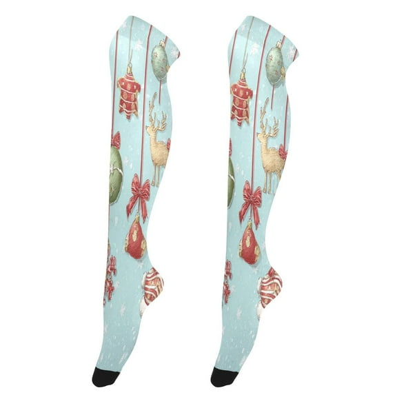 Iauyy Highly Elastic Women's Trouser Knee High Socks 93% Nylon Breathable and Durable Perfect for Outings, Parties, Home, The Best Gifts for Women Hanging Christmas Stockings