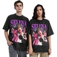 thumbnail image 7 of Men's Sel-enas Music Quintanilla T-Shirt Washed Vintage Loose Short Sleeve Tee Top 573, 7 of 7