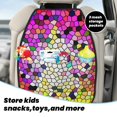 thumbnail image 5 of Naloa Colorful Tie Dye Stained Glass 3 2Pcs Anti-Kick Back Seat Cover Kick Mat, Car Seat Protector with 3 Storage Pockets, 5 of 8