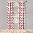 thumbnail image 2 of Ambesonne Vegetable 4-Panel Curtains, Onion Shallot and Garlic, 56"x84", Fuchsia Sand Brown, 2 of 4