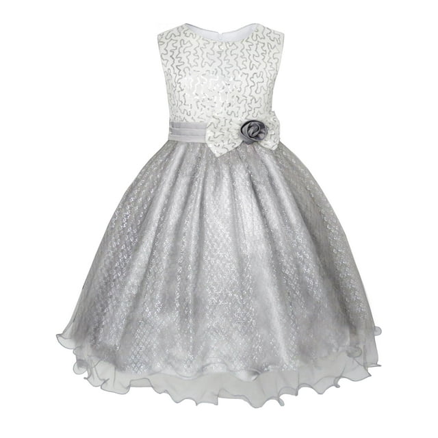 Girls Dress Glitter Sequin Wedding Bridesmaid Pageant 4 Years