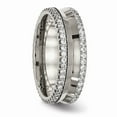 thumbnail image 4 of Solid Titanium with CZ Cubic Zirconia Wedding Band Ring Size 10, 4 of 7