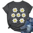 thumbnail image 2 of Sokhug Flower Shirt for Women Crewneck Graphic Tee Short Sleeve Floral Tops, 2 of 4