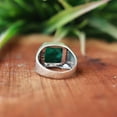 thumbnail image 5 of Emerald Gemstone Ring, 925 Sterling Silver Ring, Men's Signet Ring, Vintage Style Ring, Statement Ring, Chunky Emerald Ring, Boho Jewelry***, 5 of 7