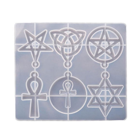 Shiny Silicone Molds Hexagram Pentagrams Ornament Mold DIY Keychain Pendant