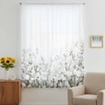 thumbnail image 3 of White Floral Sheer Curtains 108" Extra Long, Vintage Botanicals Blossom Motif Spring Light Filering Curtains, Privacy Drapes Simi Floor to Veiling Curtain for Living Room Bedroom Window Treatment, 3 of 9