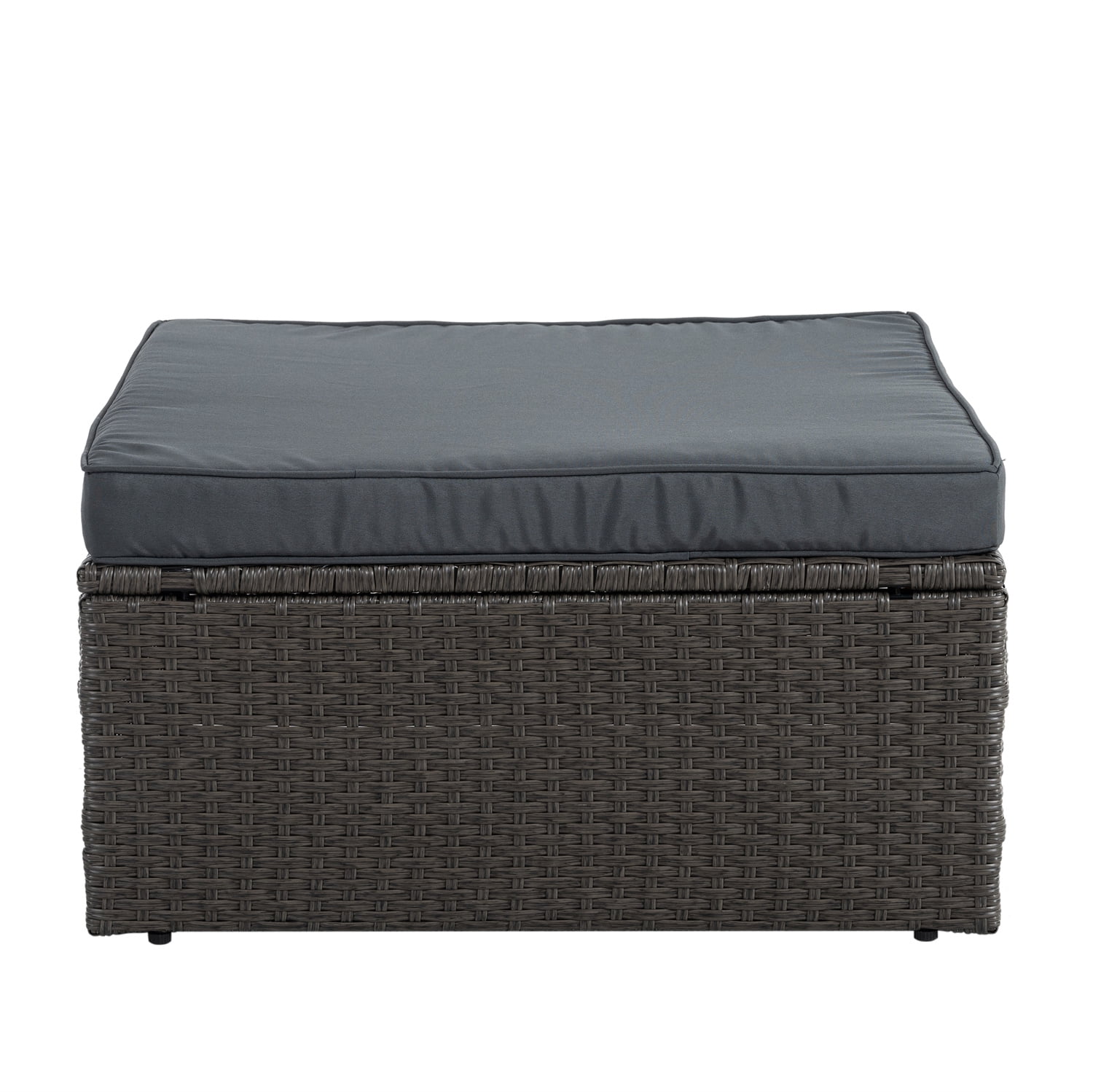 7 Piece Patio Furniture Sets Outdoor Sectional PE Rattan Outdoor Furniture Patio Conversation Set with Adjustable Lounger Sofa & Ottomans, for Balcony Lawn and Garden, Gray