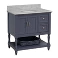 thumbnail image 3 of Beverly 36" Bathroom Vanity with Marine Gray Cabinet and Carrara Marble Top, 3 of 6