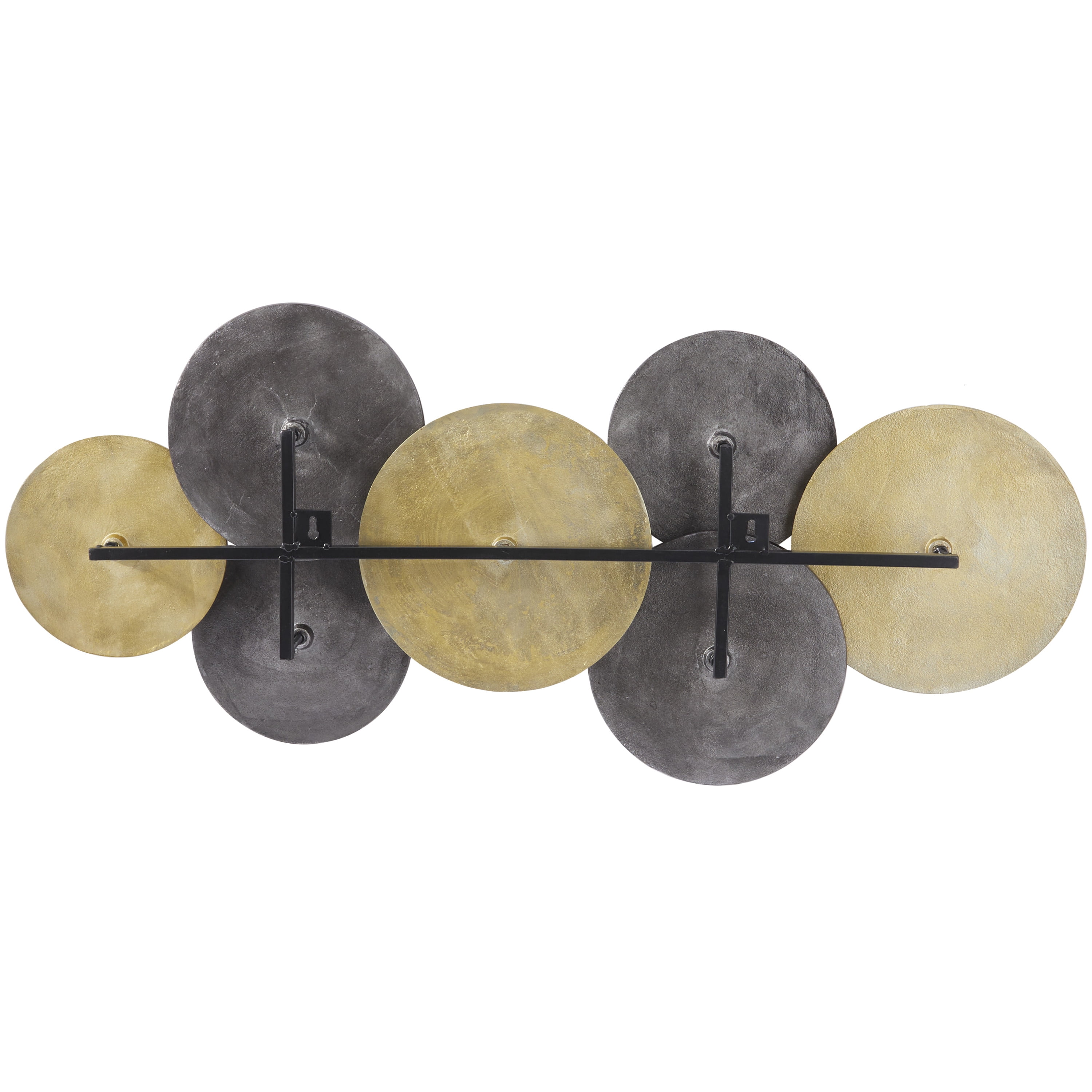 DecMode Gold Aluminum Tribal Plate Wall Decor with Textured Pattern
