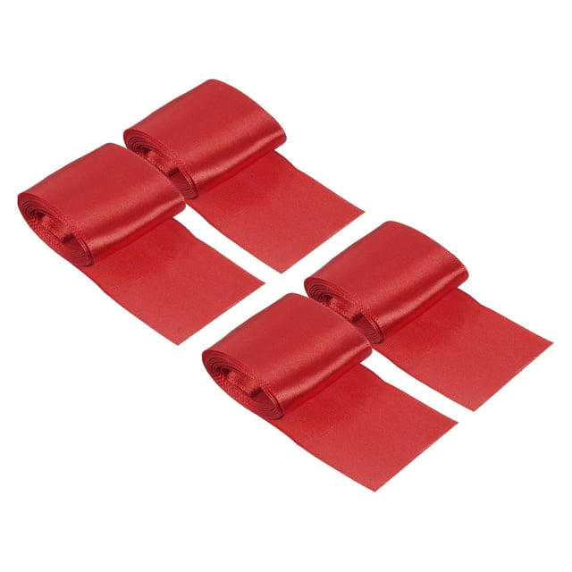 Unique Bargains Ruban Satin Poly 5cmx3m Ligne d'Arrivée Athlétisme Course Sprint, Rouge Lot de 4