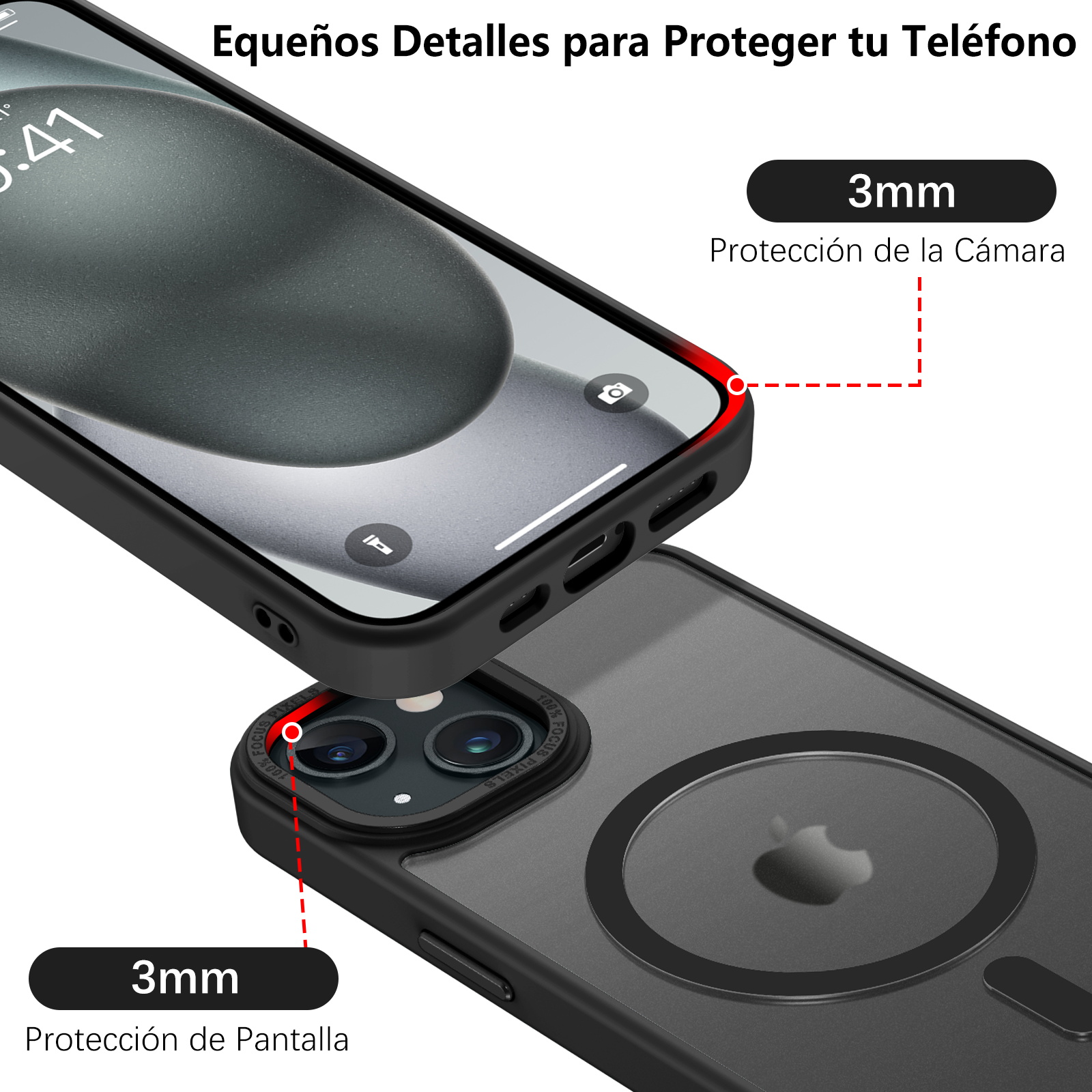 Bentoben iPhone 15 Magnetic Case, Black Matte photo 2