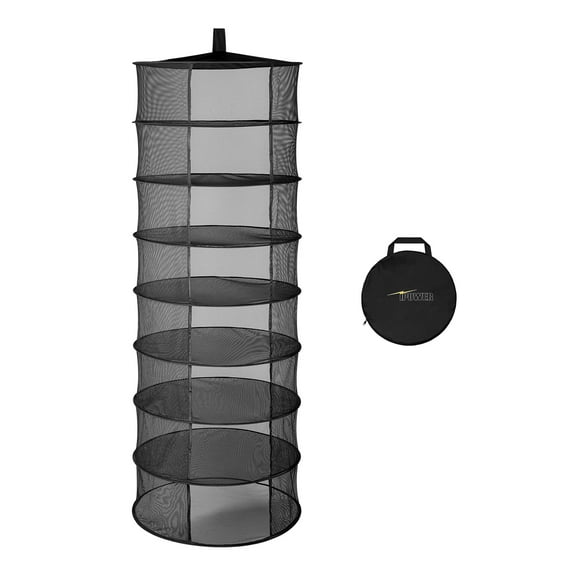 Rejilla para secar hierbas iPower, 8 capas, 62,4 cm, malla negra, para colgar