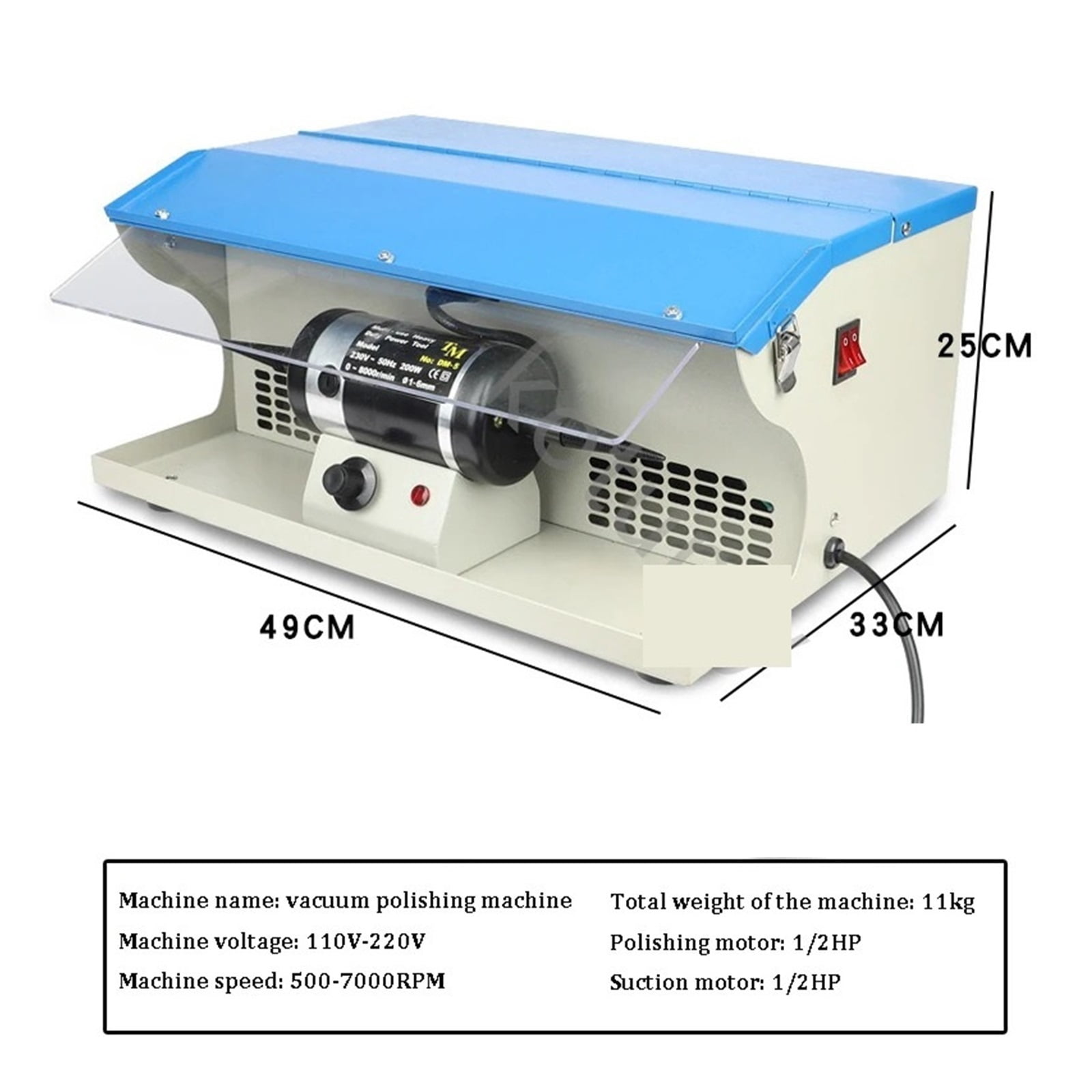 Polishing Machine With Dust Collector Bench Grinder, Gold Silver Jewelry Watches Polisher Machine ,Powerhouse Performance