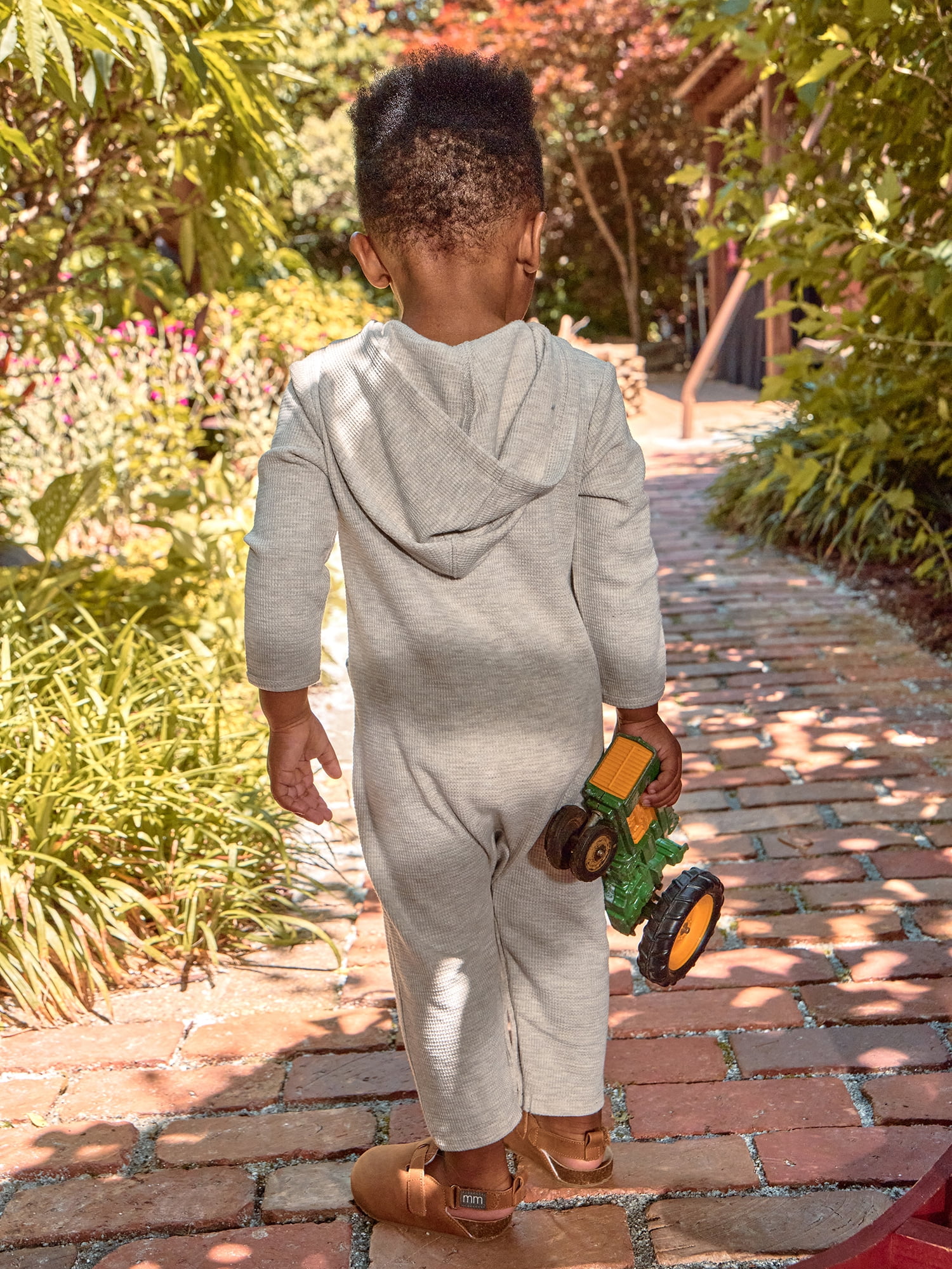 Modern Moments by Gerber Baby Boy Hacci Hooded Long Sleeve Romper, Sizes 0/3 Months - 24 Months
