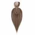 thumbnail image 2 of MY-LADY Clip in Toupee Women Topper 100% Real Remy Human Extensions Silk Top 130% Density Hairpiece for Thinning Hair #4P27 Brown & Dark Blonde 14", 2 of 9