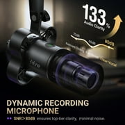 FIFINE K688 USB XLR Studio Microphone for PC Computer Recording, Podcast Dynamic Microphone with Clear Audio for Gaming, Streaming, Headphone Jack for Monitor, Mute Button, Gain Control