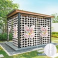 thumbnail image 6 of Outdoor Curtains for Patio Waterproof, Easter Outdoor Privacy Panels Grommet, Spring Rabbits Ears Feet Wildflowers Black Plaid Blackout Outside Curtains for Porch/Cabana 54"x108", 2 Panels, 6 of 8