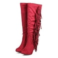 thumbnail image 5 of New Women Breckelles Philly-11 Knee High Suede Fringe Single Sole Stiletto Boot, 5 of 5