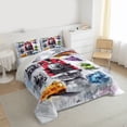 thumbnail image 3 of Homewish Retro Train Bedding Comforter Set,Retro Steam Engine Twin Comforter Sets,Watercolor Splashing Ink Bedding Set For Boys Teens,Microfiber Bedroom Decor Reversible,2-Piece, 3 of 8