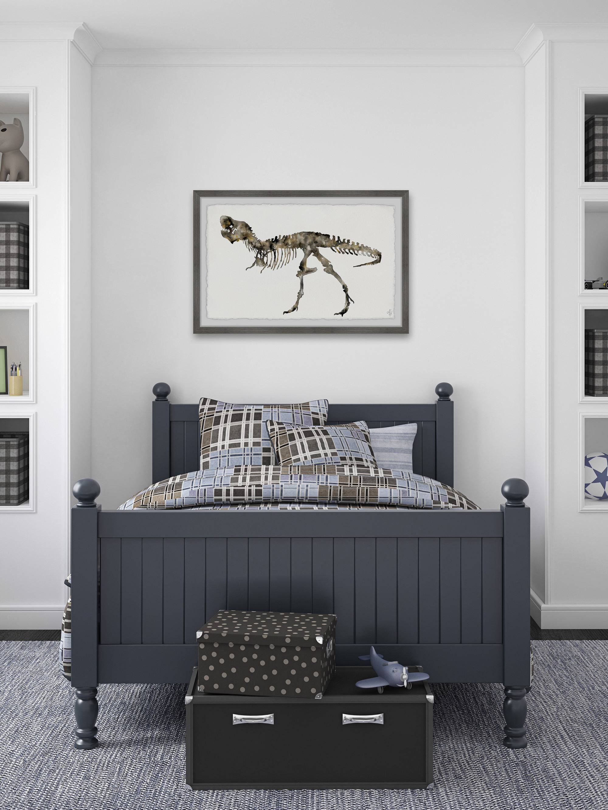 Marmont Hill T-Re x Fossil Framed Wall Art, 12.00" x 1.50"