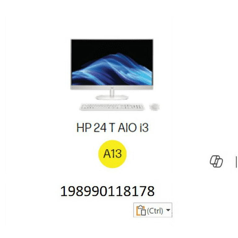 HP 23.8 inch All-in-One Desktop PC FHD Touchscreen Intel i3 , 8GB