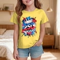 thumbnail image 2 of Wxirdiow Toddlers Girls T-Shirts 250 Anniversary USA Shirt Girls Graphic T-Shirt 4th of July Tees American Flag Patriotic Short Sleeve Top Yellow Size,9-10 Years, 2 of 5