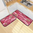 thumbnail image 7 of 2-Piece Kitchen Rugs Set Non-Slip Mats Carpet Floor for Kitchen, Bathroom (19.7"x27.6" & 19.7"x47.2") Red Chrysanthemum and Dandelion, 7 of 7