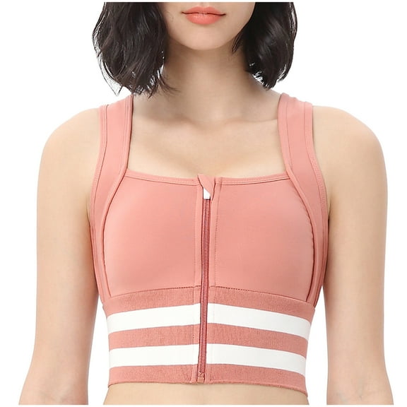 Babysbule Bras for Women Clearance Women's Front Zip Sports Bra Shockproof Yoga Vest Beauty Back Fitness Underwear Sports