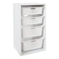thumbnail image 2 of (3 pack) Your Zone Sliding Bin Organizer with 4 Storage Bins for kids, White, 2 of 7