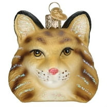 Old World Christmas Blown Glass Ornament for Christmas Tree, Bobcat Head
