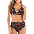thumbnail image 5 of IDALL Bikini Sets Bathing Suit Fashionable Lady Bikini Printed Quick Drying Split Swimsuit Two Swimsuit Bathing With Chest Pad No Steel Ring High Waisted Bikini Sets Womens Swimwear Watermelon Red S, 5 of 5