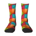 thumbnail image 3 of Cuban Colorblock Socks Colorful Print Modern Stockings Ladies Medium Soft Running Sports S, 3 of 7