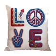 thumbnail image 2 of Linnome Polyester Printed Short Plush Pillowcase Double Sided Independence Day Pattern for Couch Bedroom Decoration 17.7x17.7in Multicolor#04, 2 of 6