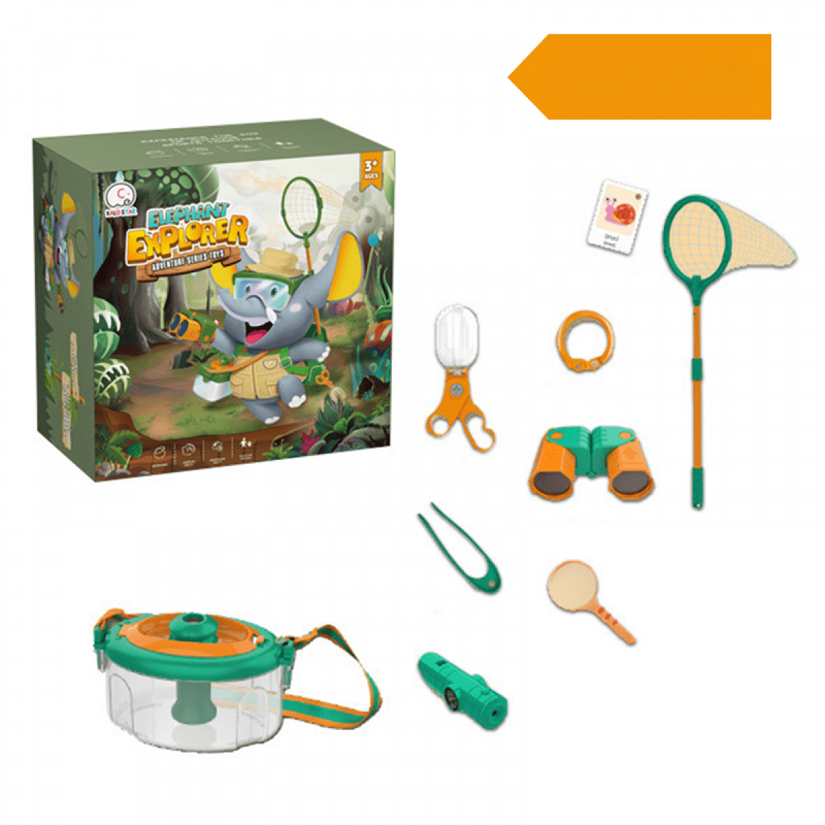 Bug Catcher Kit for Kids, 18-Pieces Outdoor Explorer Kit with Magnifying Insect Box, Telescope & Flashlight, Nature Toy Gifts for Boys Girls Ages 3-8