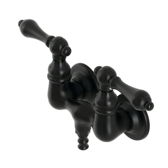 Kingston Brass AE31T0 Aqua Vintage 3-3/8 Inch Wall Mount Tub Faucet, Matte Black