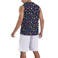 thumbnail image 5 of Gaeub Colored Balloons Men's Mesh Basketball Jersey, Quick-Drying Sleeveless Top S-4XL, Loose Muscle Tank Top -Large, 5 of 9