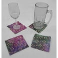 thumbnail image 2 of Batik Tie Dye Cloth Coasters by Penny's Needful Things (Set of 6) Pink Purple Green Diamond, 2 of 2