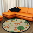 thumbnail image 4 of GZHJMY Kids Round Nursery Area Rug 4 ft Foxes in The Woods Washable Non-Slip Small Round Area Rug Throw Soft Cute Nursery Rug Non-Shed Lightweight Bathroom Rug for Dorm Kids Room Carpet Runner, 4 of 6