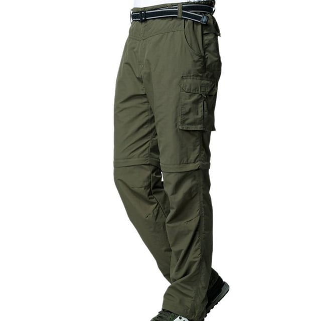 Pantalones de senderismo Jessie Kidden, convertibles, de secado rápido, para hombre, color verde 34