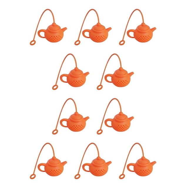 Wosthever Infusor de té Forma de tetera Filtro de hojas Operación simple Colador de café Naranja