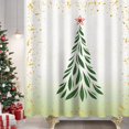 thumbnail image 5 of Christmas Shower Curtain, Green Xmas Pine Tree with Red Star Ornament Holiday Farmhouse Decorations, Festive Bathroom Fabric Shower Curtain, Home Decor Tapestry, 72" x 72", 5 of 6