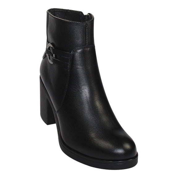 BOTIN CASUAL TACON GIUSTO MUJER NEGRO PIEL 60241 LEON  60241p