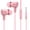 Pink, variant on ruhuadgb Wired Earphone Macaroon In-ear Stereo Surround with Microphone 3.5mm Bass Heavy Wire Phone Headset Phone Supply
