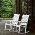 thumbnail image 3 of Bonn Solid Wood Oversized Outdoor Rocking Chair, White, 3 of 13
