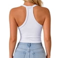thumbnail image 7 of Sillenn Halter V Neck Tank Tops with Built-In Shelf Bra for Women Sleeveless Slim Fitted Basic Cami Shirts Cute Halter Tops Going Out Sleeveless Camisole Top Dressy Casual Bralette Tops White 3Xl, 7 of 7