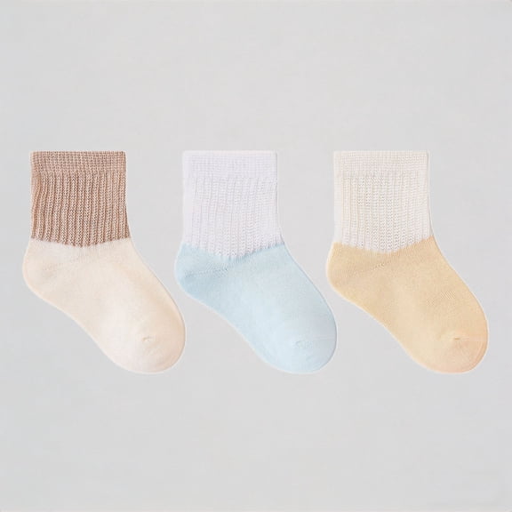Krdevn 3-Packs Kids Socks for Boys Girls Toddler Mid Crew Athletic Socks for Outdoor Sports Play Comfortable Stretchy Everyday Wear with Sneakers,0-6M