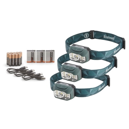 Bushnell 1000 Lumen Dual Power Rechargeable Headlamps (3 Pack)