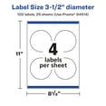 thumbnail image 6 of Avery Glossy Clear Round Labels, 3.5" Diameter, 100 Labels, 6 of 9