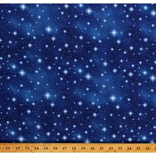 Cotton Stars Starry Night Sky Galaxy Outer Space Blue Cotton Fabric Print  by the Yard (STAR-C8349-NAVY)