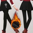 thumbnail image 3 of Leggings estampados Gibobby para Mujer Invierno Falsas Dos en Una Mallas de Terciopelo Elástico Negro M, 3 of 4
